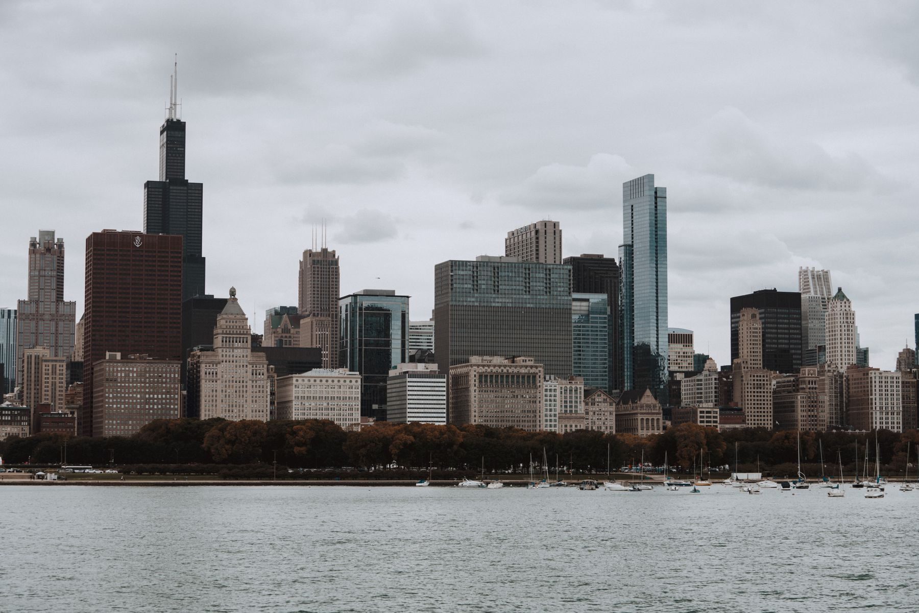 Chicago skyline seen across the water