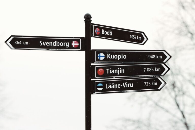 Signpost with arrows pointing in different directions