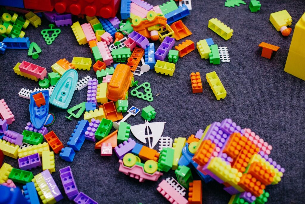 Pile of plastic building bricks